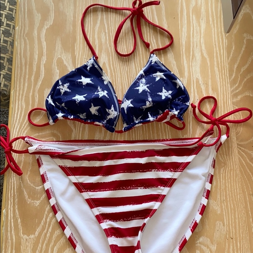 Reversable American flag bikini￼